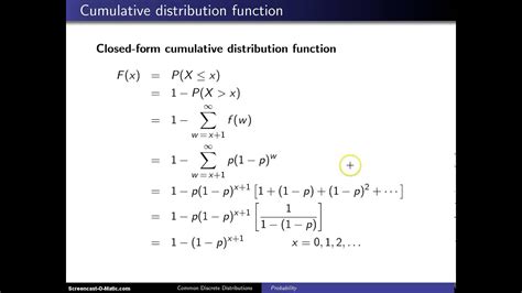 cdf of geometric distribution proof