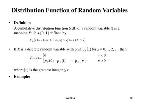 cdf of random variable