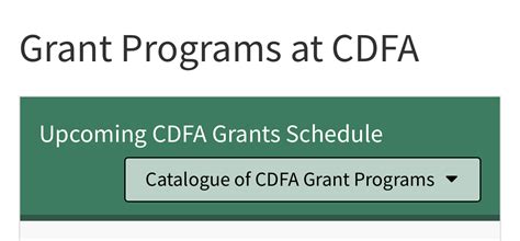 cdfa grant support