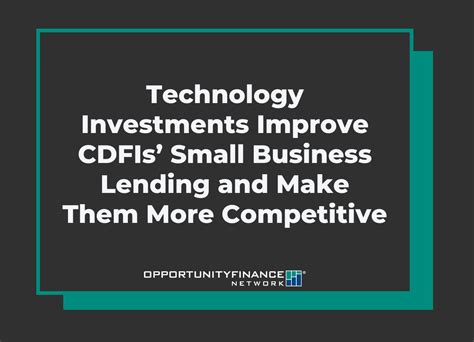 cdfi small business lending