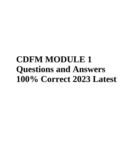 cdfm practice test module 1