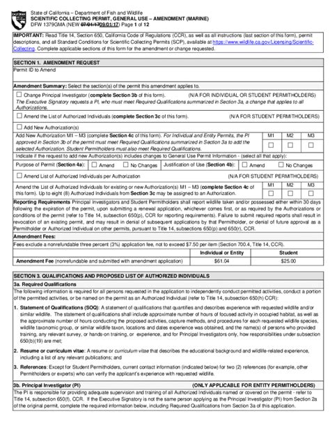 cdfw scientific collecting permit