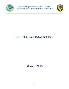 cdfw special animals list 2023