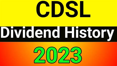 cdsl share dividend history