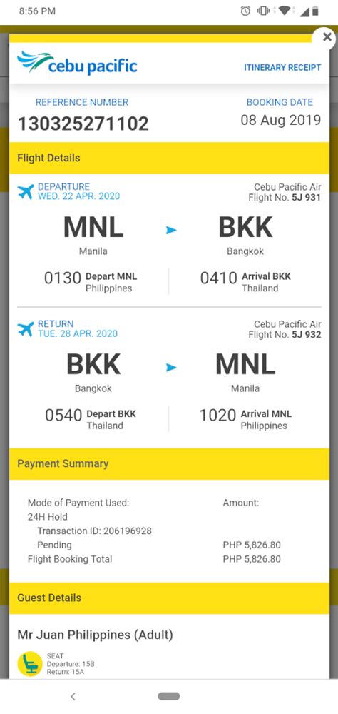 cebu pacific flight reference number