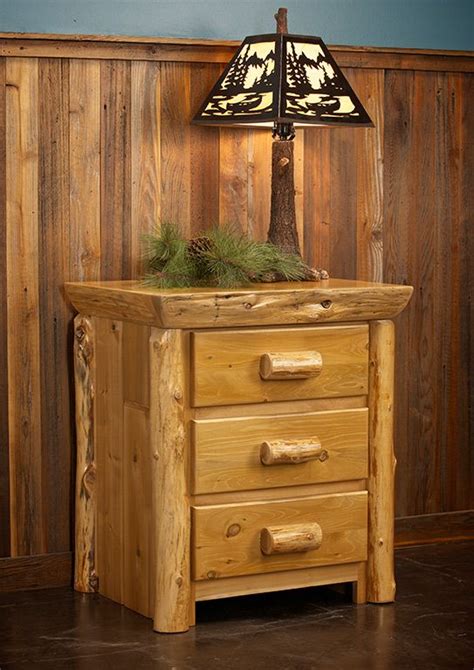 Cedar Log Nightstand