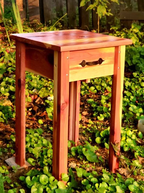 cedar nightstand table