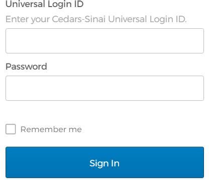 cedar sinai log in