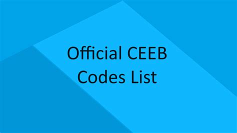 ceeb code list excel