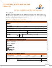 cef bursary application form 2024