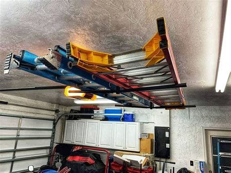Ceiling Mounted Ladder Storage