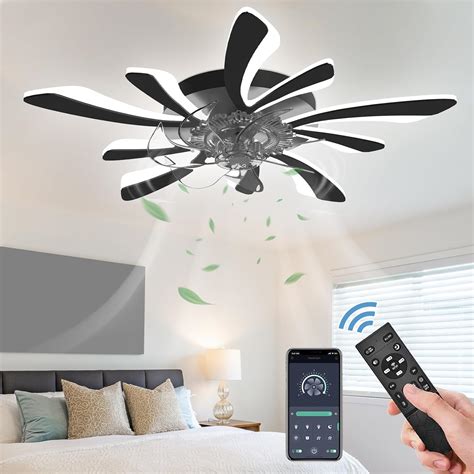 36" Retractable Ceiling Fan with Lights and Remote Control Modern Ceiling Fan with