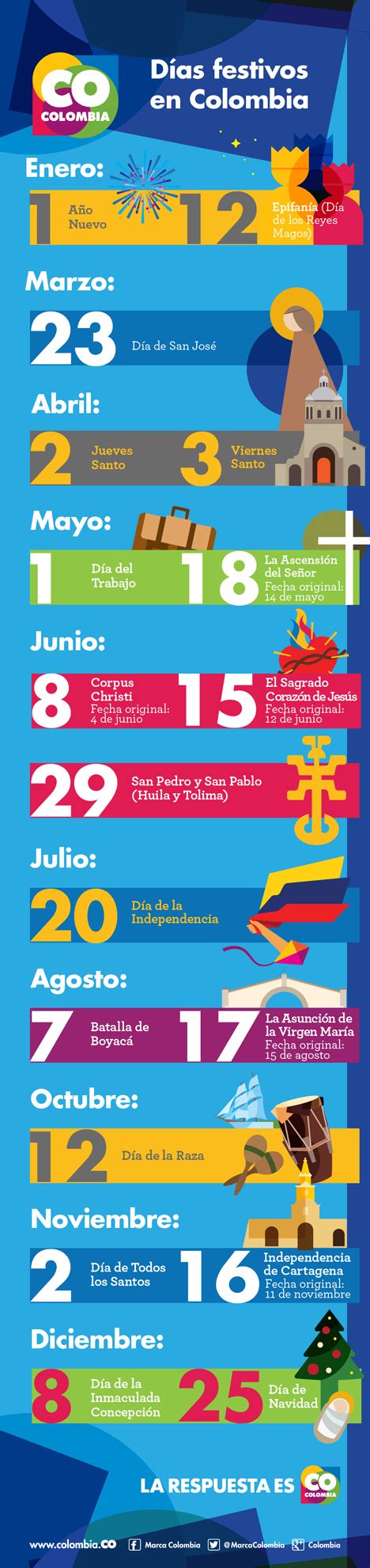 celebraciones por mes en colombia