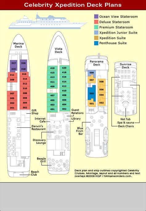 CELEBRITY XPEDITION DECK PLANS Galapagos Islands Cruise Ship