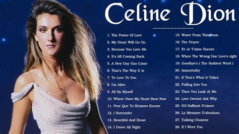 celine dion all songs list