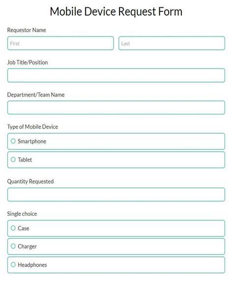 cell phone request form template