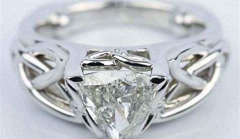 Celtic Engagement Ring, 18K White Gold And Diamond Engagement Ring
