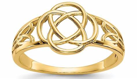 Women's Celtic Knot Diamond Yellow Gold Ring