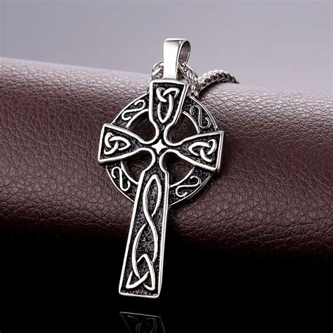 celtic cross necklace silver