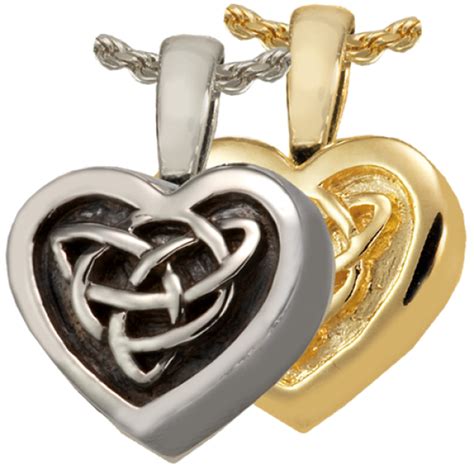celtic heart cremation jewelry
