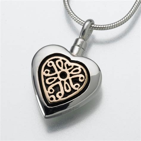 celtic heart cremation jewelry