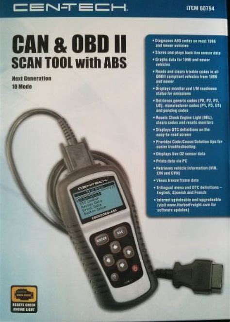 SOFTWARE CD CENTECH OBD2 CAN Scanner Scan OBDII Code Reader 60693