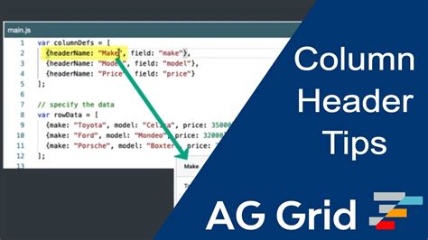 Center Column Header Ag Grid