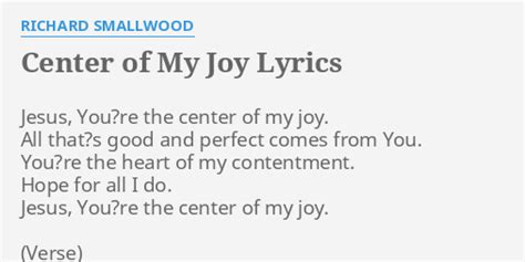 Center Of My Joy Lyrics