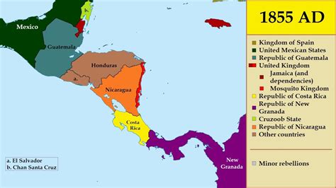 central america map 1800