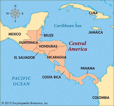 central america map for kids