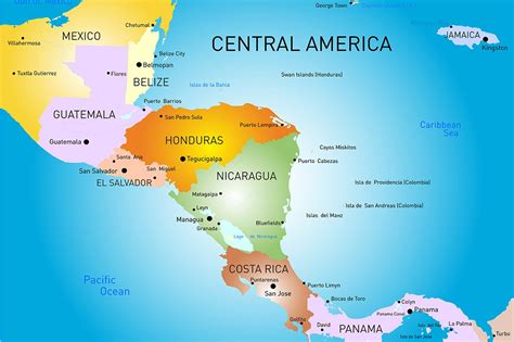 central america map states