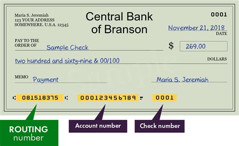 central bank of branson routing number