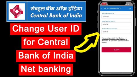 central bank of india user id create