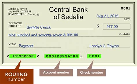 central bank of sedalia routing number