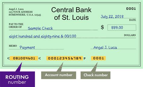 central bank of st louis routing number