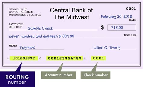 central bank of the midwest routing number