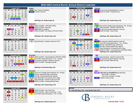 central bucks school district calendar