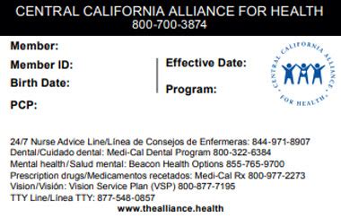 central california alliance provider number