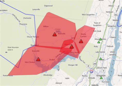 central hudson power outages in ulster county