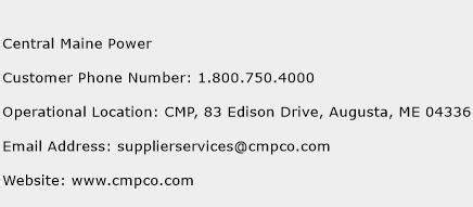 central maine power customer service email