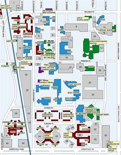 central michigan university dorm map