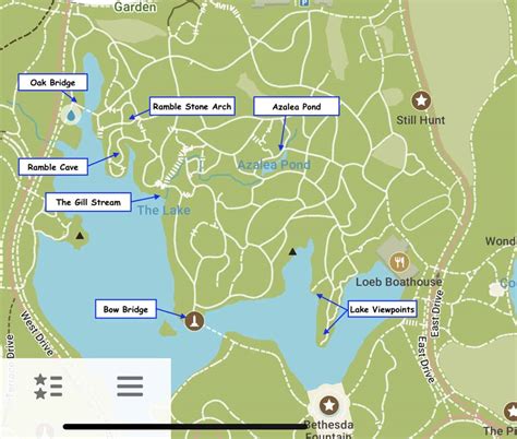 central park map ramble