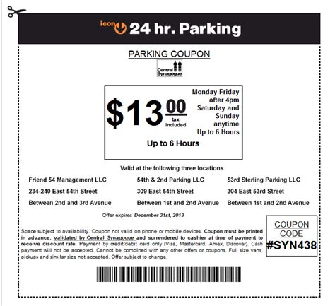central parking coupons ny upper east side