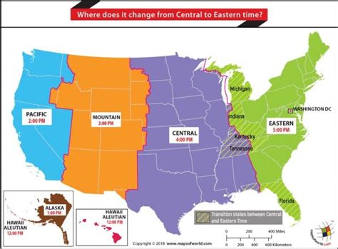 central standard time to eastern time zone