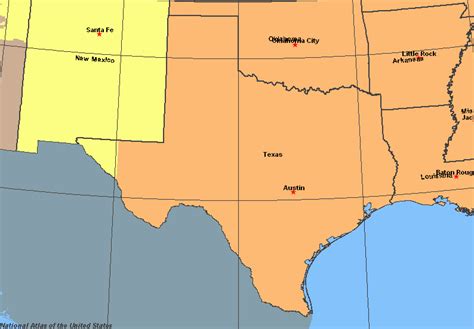 central time zone map texas