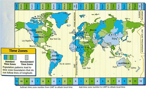central time zone world map