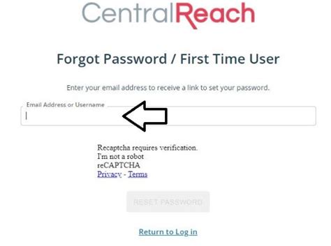 centralreach login reset password