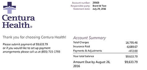 centura health billing address