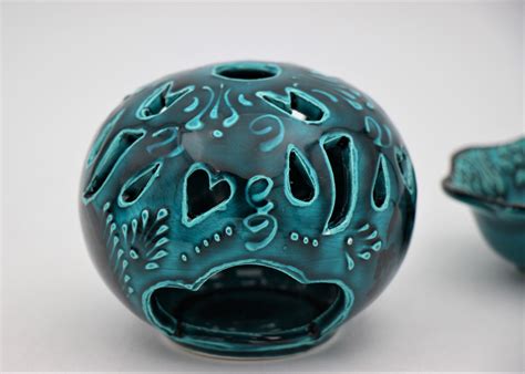 Ceramic Candle Holder Turquoise