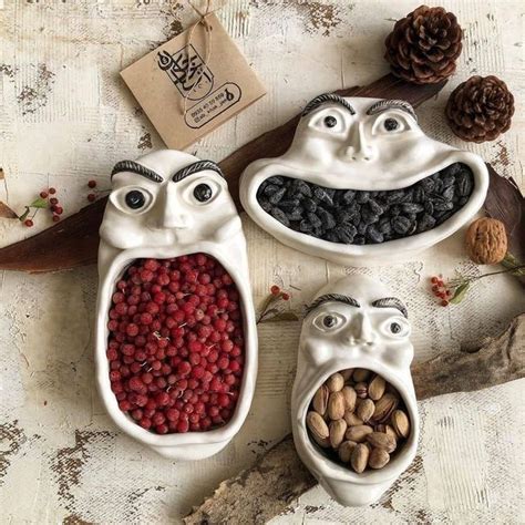 Ceramic Fruit With Faces